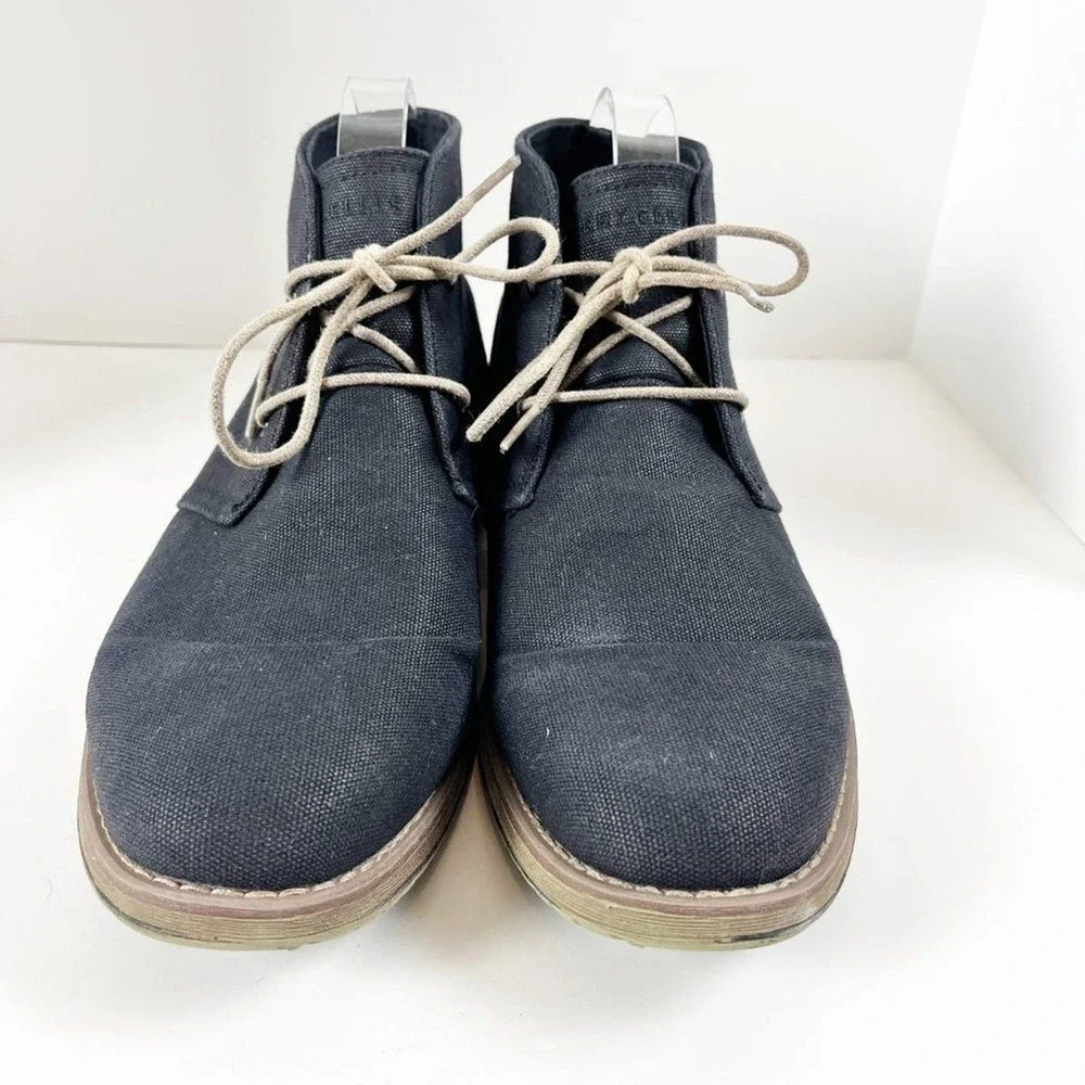 2/$30 Perry Ellis Tim II Shoes Men 10.5 Charcoal Black Canvas Boots LUG SOLE